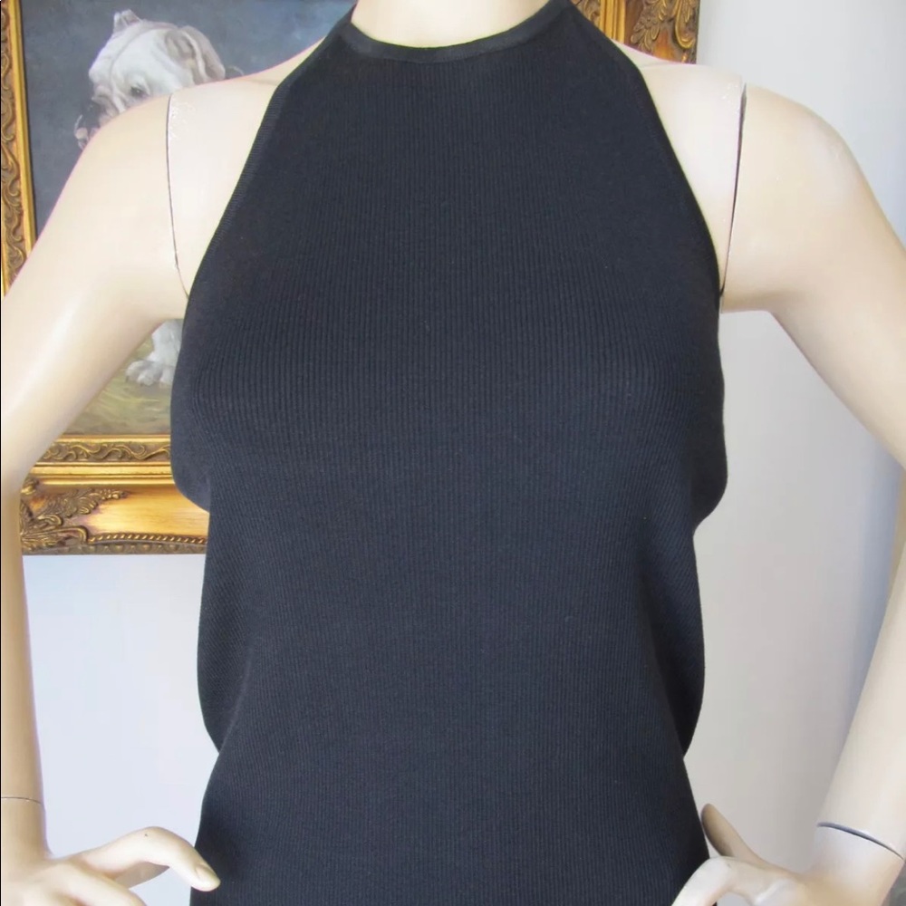 ST. JOHN KNIT CAVIAR BLACK HALTER - NWT